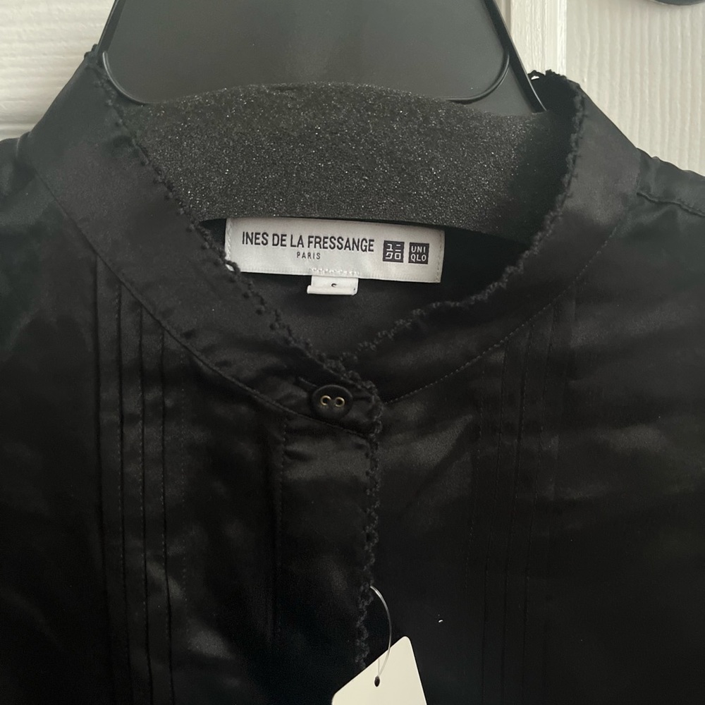 Ines de la Fressange 100% Silk Black Blouse